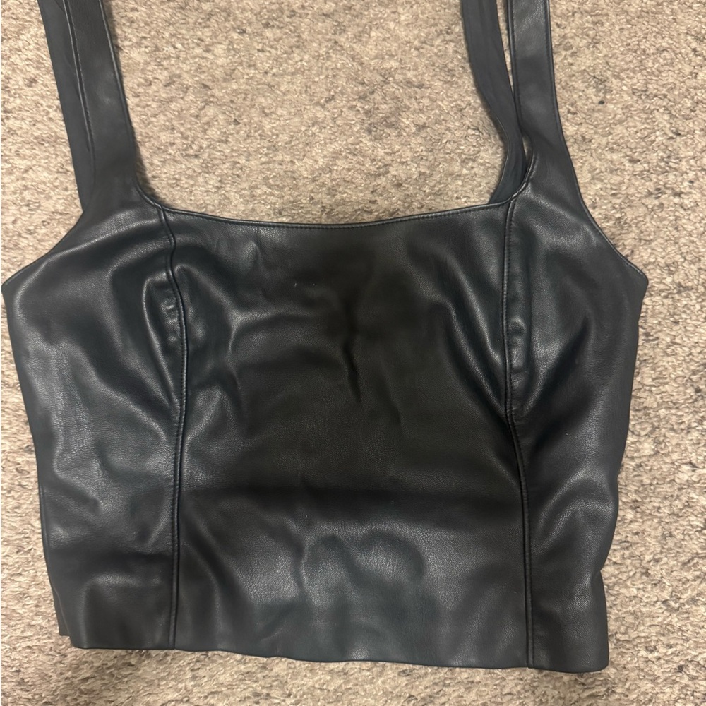 Abercrombie & Fitch Black Leather Top